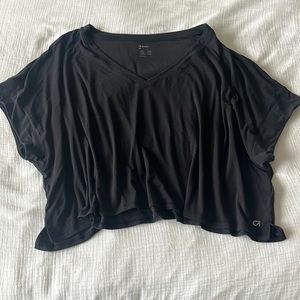 Gap Fit Boxy Cropped V-Neck Athletic Tee, Sz XL